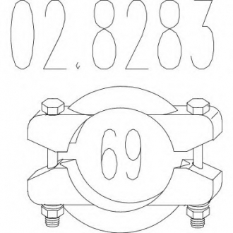 Хомут вихлопної системи біконічну (Діаметр 69 мм) MTS 02.8283 (фото 1)