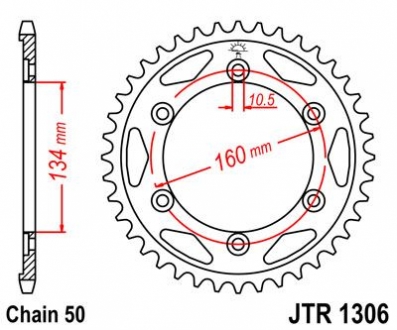 Звезда 40зуб. CBR1000RR/VTR1000SP1/SP2\00- JT MOTO 111-669-40 (фото 1)