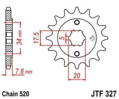 Передняя звезда 13зуб. CA125S Rebel/CRM125 JT MOTO 101-436-13 (фото 1)