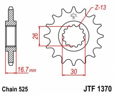 Передняя звезда 15зуб. CBR600`99/900RR`96- JT MOTO 101-564-15 (фото 1)