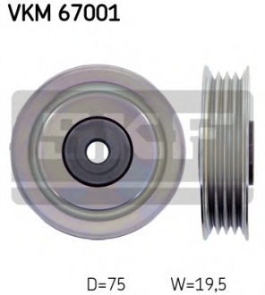 Паразитный / ведущий ролик, поликлиновой ремень SKF VKM 67001 (фото 1)