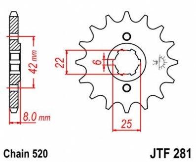 Передняя звезда 14зуб. XL500S/XR600R -`90 JT MOTO 101-431-14 (фото 1)