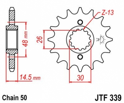 Передня зірка 16зуб. VFR750/800 CBX750F JT MOTO 105-669-16 (фото 1)