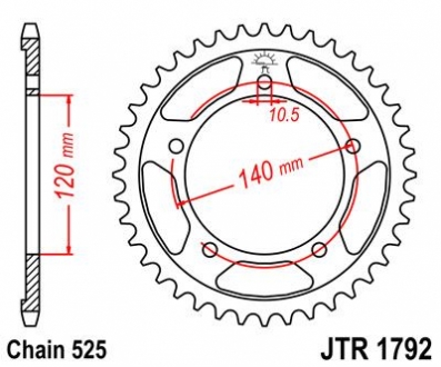 Звезда 41зуб. DL1000 V-Strom/KLV1000 ?04- JT MOTO 113-552-41 (фото 1)