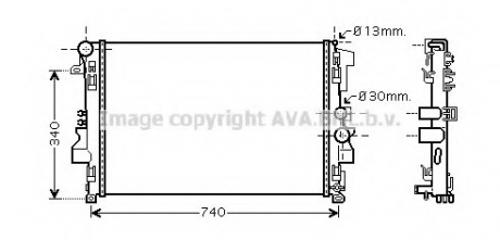 Радіатор охолодження MERCEDES VITO II W639 (03-) (вир-во) AVA COOLING MSA2356 (фото 1)