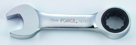 Ключ рожково-накидной с трещеткой корот, 10мм FORCE 757S10 (фото 1)