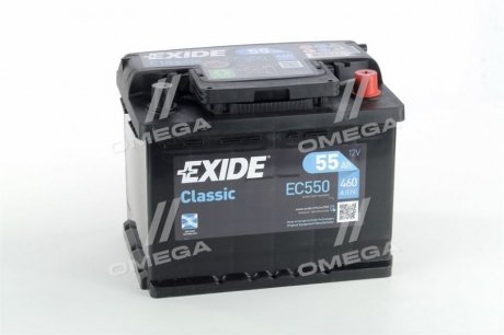Аккумулятор 55Ah-12v CLASSIC(242х175х190),R,EN460 EXIDE EC550 (фото 1)