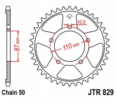 Звезда 47зуб. GSF600S/650/GSX600F/750F JT MOTO 113-651-47 (фото 1)