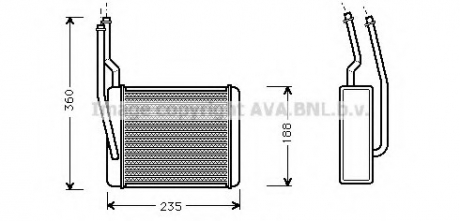 Радиатор отопителя FD FOCUS/TRANSIT LHD 98- AVA COOLING FD6272 (фото 1)