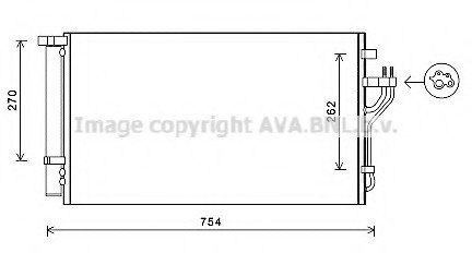 Конденсор кондиционера Hyundai iX35/ KIA Sportage AVA COOLING HYA5279D (фото 1)