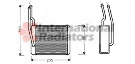 Радіатор обігрівача FD FOCUS/TRANSIT LHD 98- Van Wezel 18006272 (фото 1)