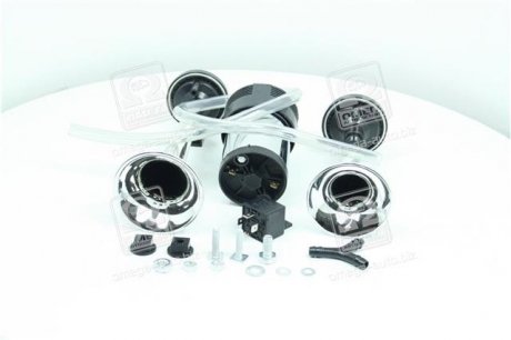 Сигнал дудка с компрессором 2шт хром 165/215мм 12V <> Dk-Дорожная Карта SL-A1014C (фото 1)