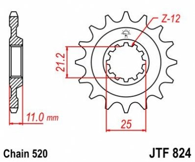 Передняя звезда 15зуб. Husqvarna`90- JT MOTO 105-452-15 (фото 1)