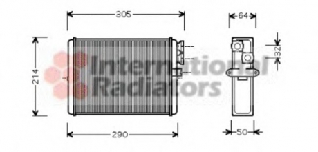 Радиатор отопителя HEATER S60/XC70/V70/S80 Van Wezel 59006110 (фото 1)