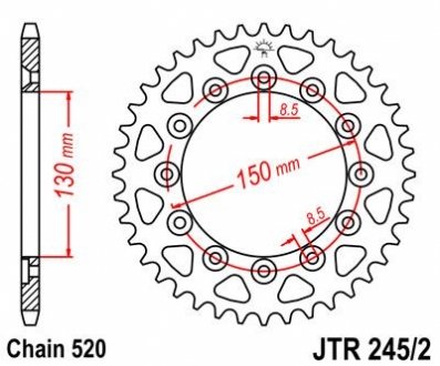 Звезда 50зуб. WR400/426 / YZ400/426 JT MOTO 111-463-50 (фото 1)