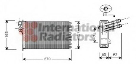Радіатор обігрівача GOLF4/SEAT LEON/TOLEDO Van Wezel 58006173 (фото 1)