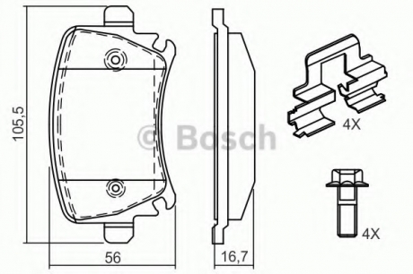 Тормозные колодки дисковые, к-кт. BOSCH 0 986 494 595 (фото 1)