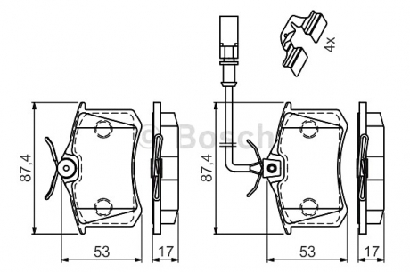 Гальмівні колодки, дискові BOSCH 0 986 494 599 (фото 1)