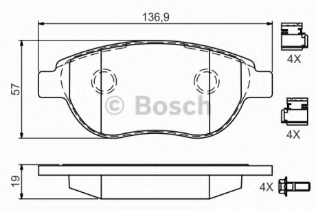 ДИСКОВІ КОЛОДКИ BOSCH 0 986 494 602 (фото 1)