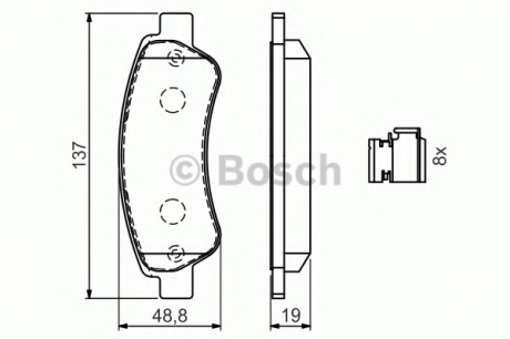 Тормозные колодки дисковые, к-кт. BOSCH 0 986 494 604 (фото 1)