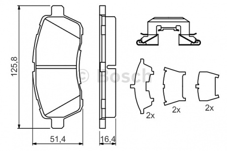 ДИСКОВІ КОЛОДКИ BOSCH 0 986 494 652 (фото 1)