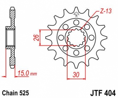 Передня зірка 17зуб. BMW S1000RR JT MOTO 105-572-17 (фото 1)