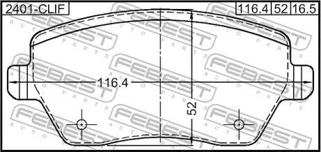 Гальмівні колодки дискові FEBEST 2401-CLIF (фото 1)