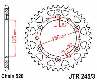 Звезда 47зуб. NX650Dominator ?95- JT MOTO 111-464-47 (фото 1)