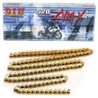 Ланцюг 520ZVMX-118 звеньев - золотая DID 1-459-118 (фото 1)