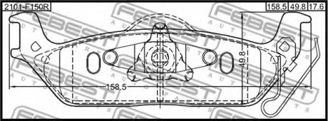 КОЛОДКИ ТОРМОЗНЫЕ ЗАДНИЕ КОМПЛЕКТ FEBEST 2101-F150R (фото 1)