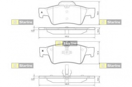 Гальмівні колодки дискові STARLINE BD S827P (фото 1)