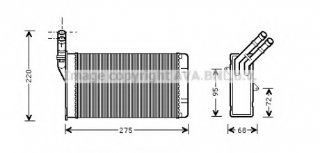 Радиатор отопителя CITR ZX/XANTIA / PEUG 306 AVA COOLING CN6055 (фото 1)