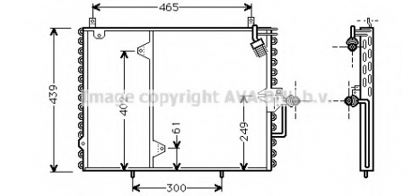 Конденсор кондиционера MB E-CLASS W124 92-97 AVA COOLING MS5160 (фото 1)