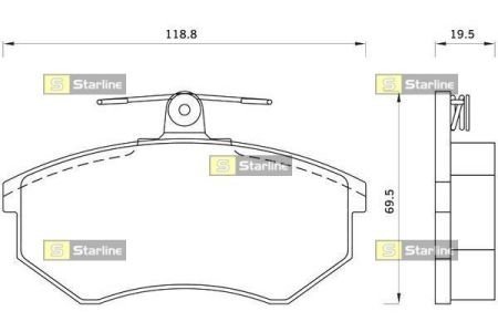 Гальмівні колодки дискові STARLINE BD S043 (фото 1)