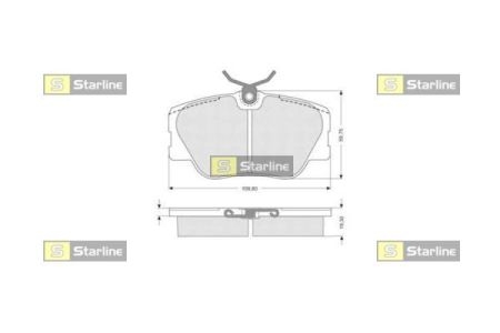 Колодки тормозные дисковые, к-кт. STARLINE BD S104 (фото 1)