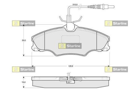 Колодки тормозные дисковые, к-кт. STARLINE BD S128 (фото 1)