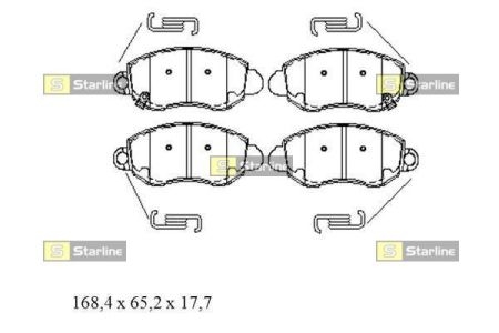 Колодки тормозные дисковые, к-кт. STARLINE BD S152 (фото 1)