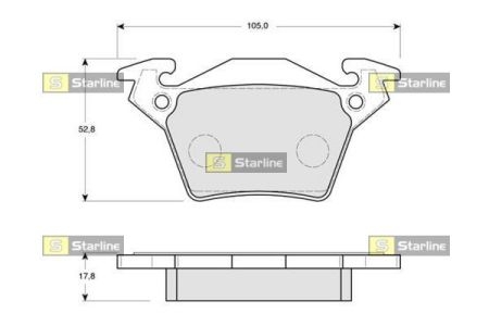 Колодки тормозные дисковые, к-кт. STARLINE BD S165 (фото 1)