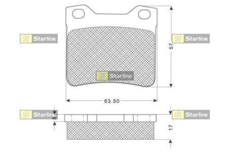 Колодки тормозные дисковые, к-кт. STARLINE BD S174 (фото 1)