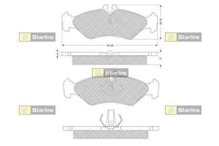 Колодки тормозные дисковые, к-кт. STARLINE BD S191 (фото 1)