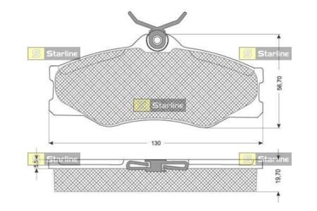 Колодки тормозные дисковые, к-кт. STARLINE BD S229 (фото 1)