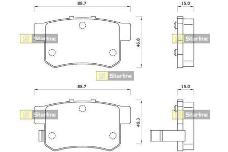 Колодки тормозные дисковые, к-кт. STARLINE BD S243 (фото 1)