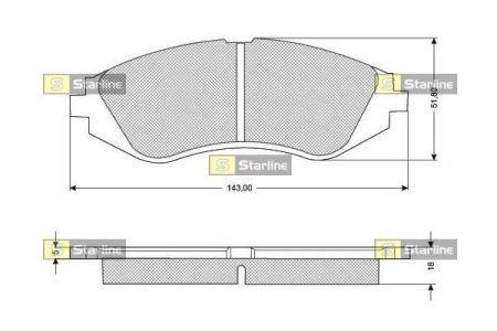 Колодки тормозные дисковые, к-кт. STARLINE BD S309 (фото 1)