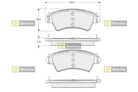 Колодки тормозные дисковые, к-кт. STARLINE BD S316 (фото 1)