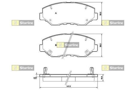 Колодки тормозные дисковые, к-кт. STARLINE BD S356 (фото 1)