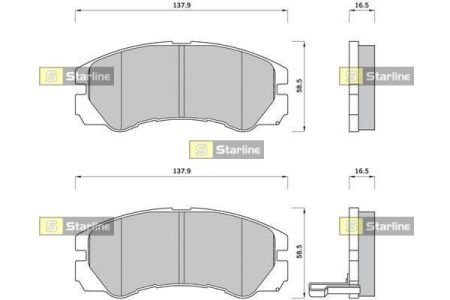 Колодки тормозные дисковые, к-кт. STARLINE BD S387 (фото 1)