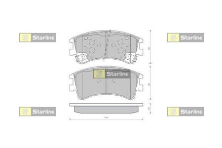 Колодки тормозные дисковые, к-кт. STARLINE BD S431 (фото 1)