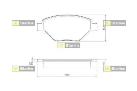 Гальмівні колодки дискові STARLINE BD S435 (фото 1)