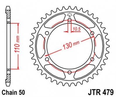 Звезда 46зуб. YZF-R1/Fazer1000 JT MOTO 115-667-46 (фото 1)