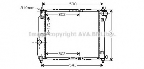 Радиатор охлождения AVEO 12/12 MT +-AC 1.5 AVA COOLING DWA2066 (фото 1)